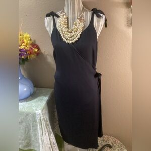 PARIS SUNDAY Elegant Black Wrap Dress.